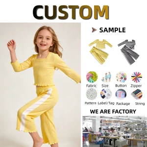 Custom Soft Kids Clothes Set Spring and Autumn Baby Girl Sets Clothes Long Sleeve T-Shirt Pants Baby Clothing Set for 0-8T