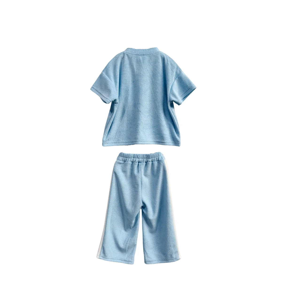 Wholesale Casual Two-Piece Toddler Boys Outfit Custom Print Short Sleeve Cherry Bow Solid Pattern Sizes 2T and 5T for Summer - Image 3