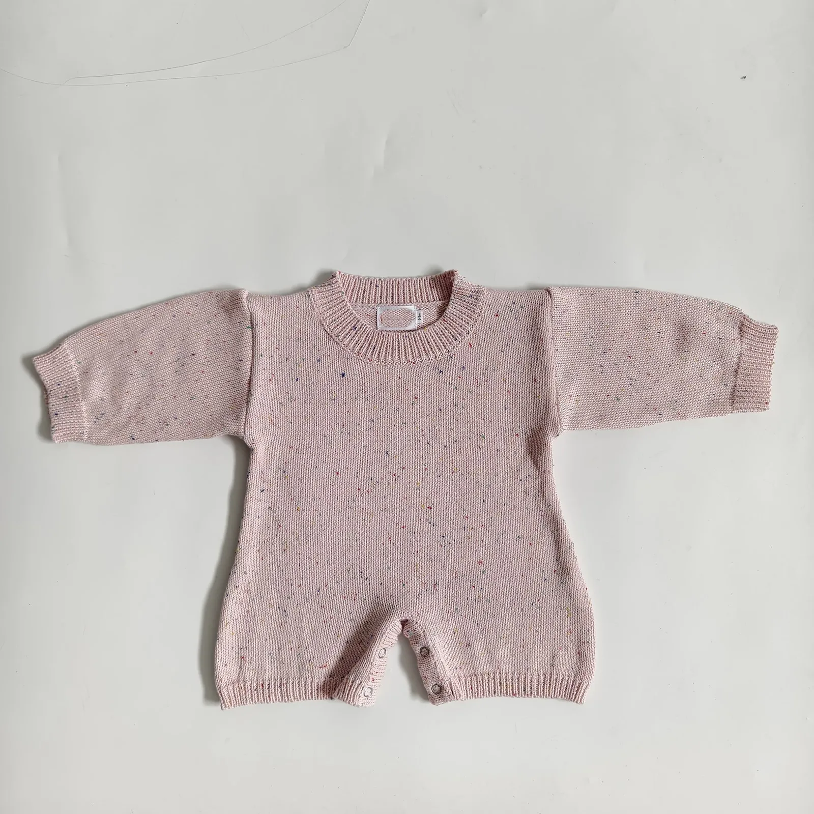 100% Cotton Custom Design Knitted Romper for Baby Casual Style Button Closure Age 0-6 Months - Image 4