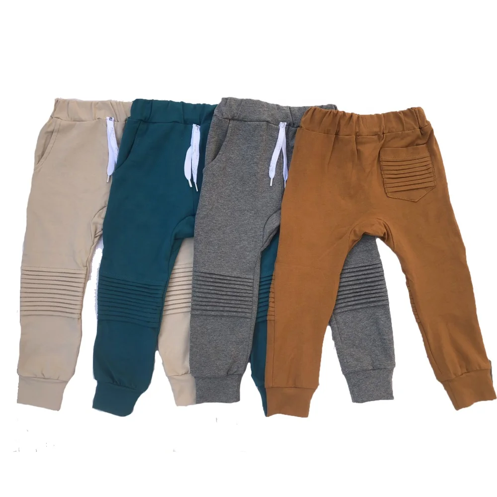 Custom Baby Boys Toddler French Terry Knee Fold Long Pants Joggers - Image 2