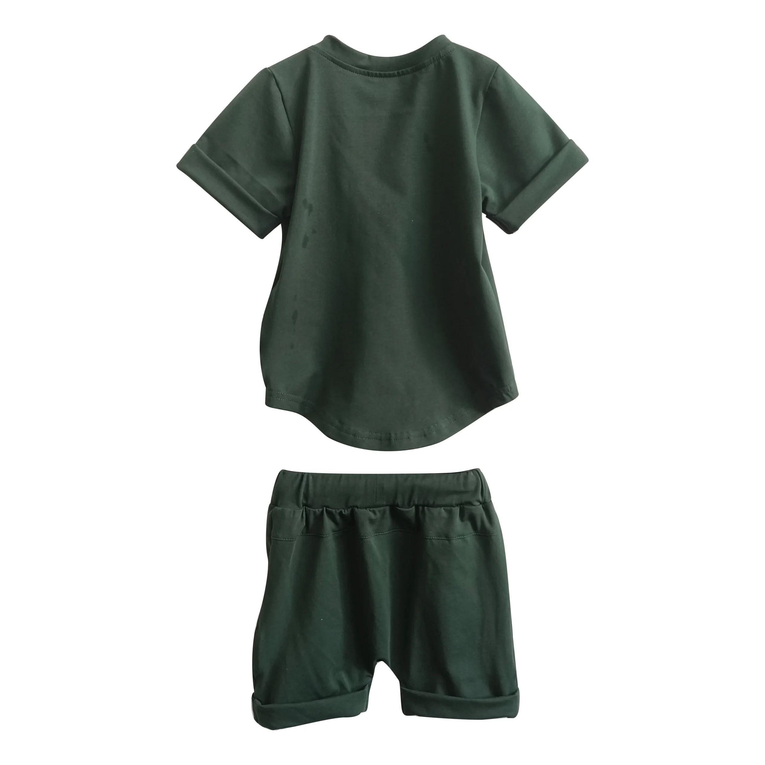 Factory Custom Summer Toddler Boys Girls Cotton Short Sleeve Top+Shorts Set Baby Outfits Sets - Image 3