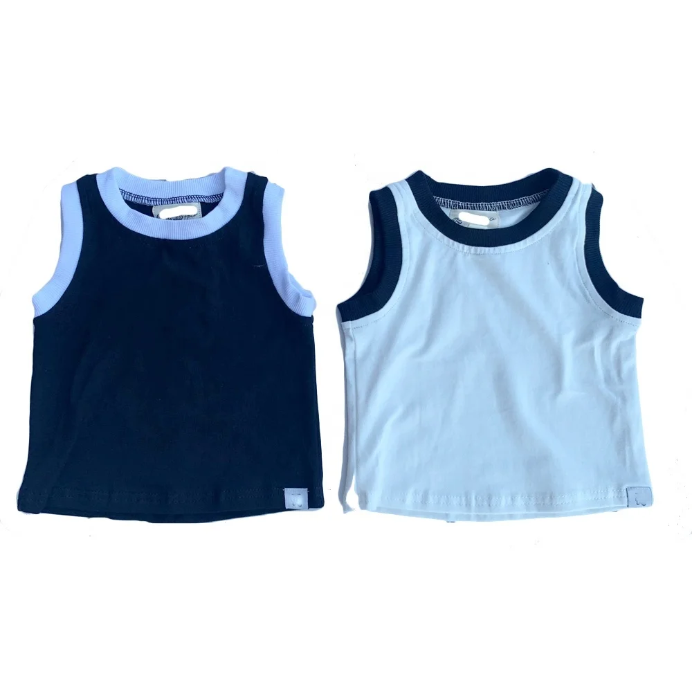 Custom Elastic Cotton Summer Baby Toddler Boy tank Top Shirts Clothes - Image 6