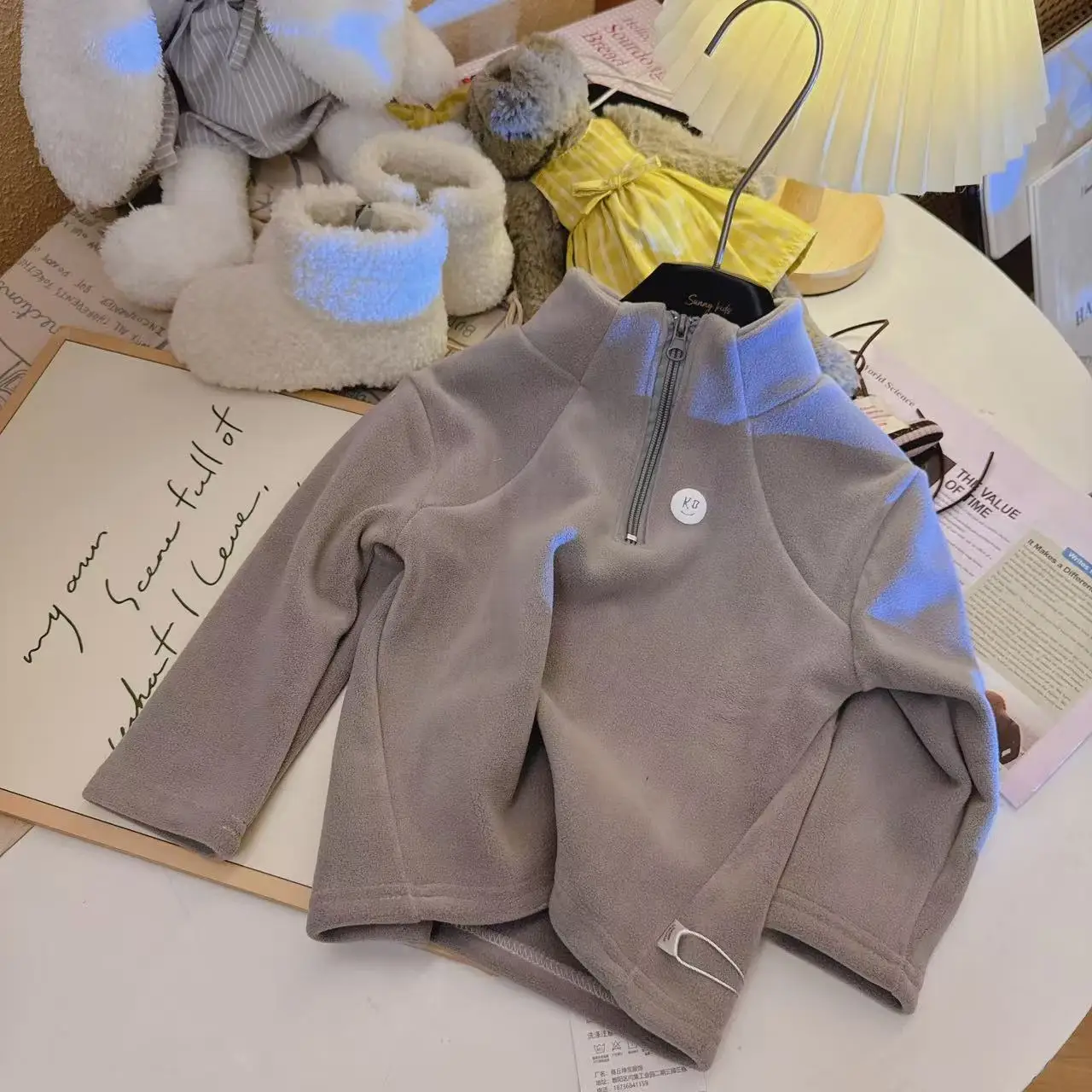 Children's Long Hoodie Children's Button-down Pullover Shirt Kid's Top Children's Button-down Pullover Baby Hoodie for 3-8T - Image 4