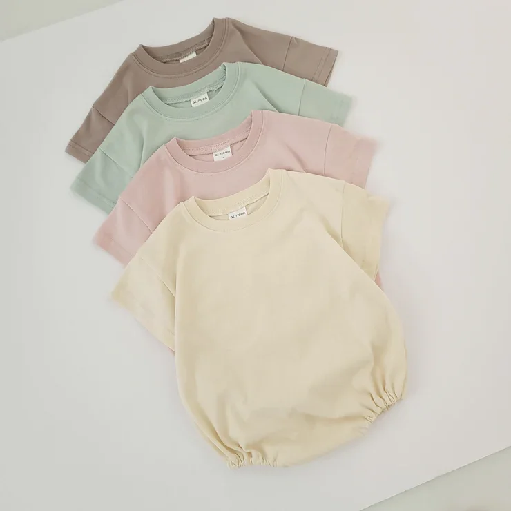 Custom Summer Baby Clothing Bubble Short Romper French Terry Solid Color Fall Oversize Bubble Rompers - Image 6