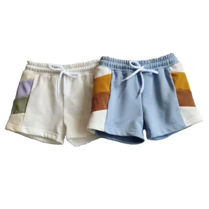 Kids Popular Contrast Sweat Shorts Summer Casual Unique Active Wear Drawstring Sports Cotton Shorts