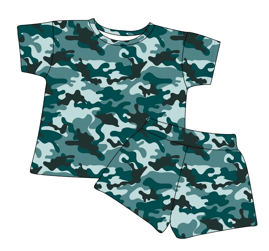 Camouflage Pattern Summer Baby Short Sets Knitted Cotton High Quality Short Tee &shorts 2 Pcs Casual Outfit Sets - Image 2