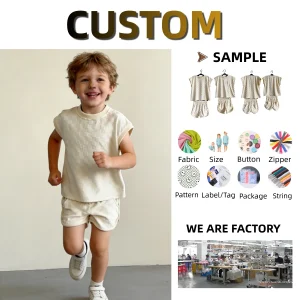 Cozy Soft 2-Piece Checkered Towel Cloth Sets Children's Shorts Set Children's Suit Shirt & Shorts Set for Baby Summer Clothing