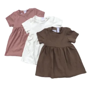 Kids Boutique Clothing Kids Summer Ribbed Short Sleeve Daily Shirts Girls Tops Baby Ribbed Shirts