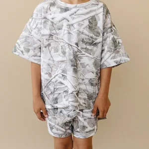 OEM Summer Vintage Baby Kids Unisex Camo Shorts Set Soft Breathable T-shirt and Shorts 2pcs Casual Set