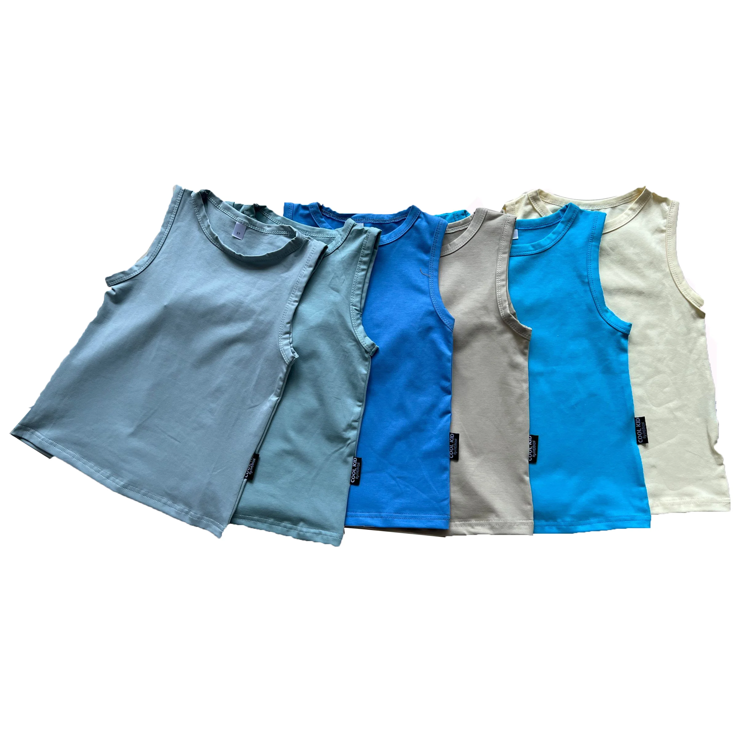 Unisex Baby 2024 Summer Casual Knitted Cotton tank Tops Solid Color Toddler Loose Vest