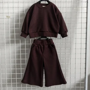 Mommy and Me Matching Sets Sweatshirt and Pants Waffle Oversize Set Fall Winter Adult Casual  Outfit