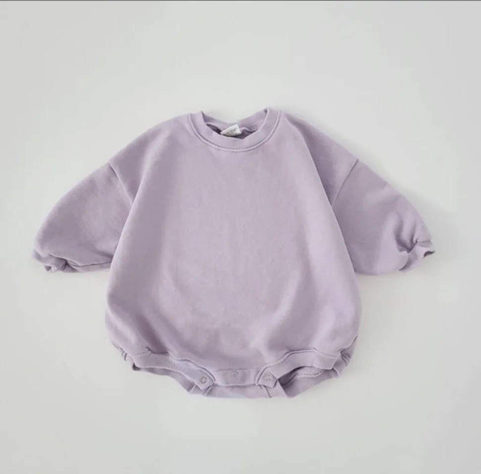Newborn Baby Girl Boy Sweatshirt Romper Long Sleeve Cotton Oversize Rompers - Image 3