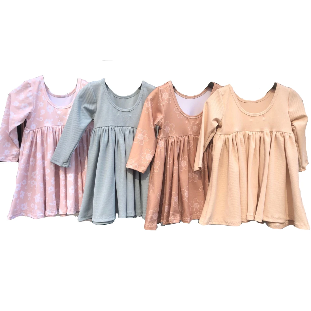 Long Sleeve Boutique Spring Girl Dresses Print Cotton Long Sleeve Kids Casual Twirling Dress - Image 4
