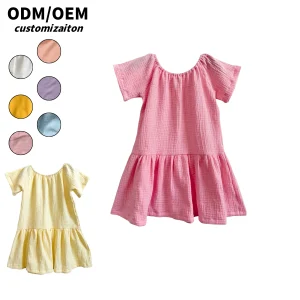 New Age Kids' Crepe Dress Short-Style Light and Agile Full of Vitality and Liveliness Cute and Adorable for Girls