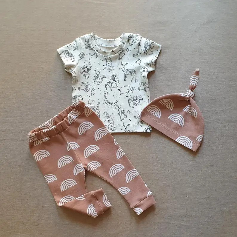 Summer Unisex Kids Baby Infant rainbow Tee Shirt Short Sleeve Baby Custom Floral Print Boho Clothing - Image 6