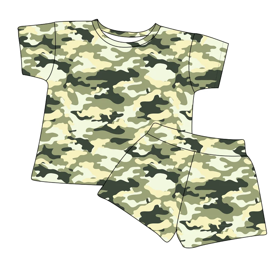 Camouflage Pattern Summer Baby Short Sets Knitted Cotton High Quality Short Tee &shorts 2 Pcs Casual Outfit Sets - Image 5