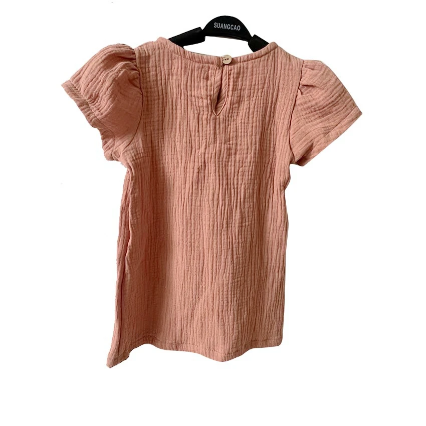 New Product Muslin Cotton Custom Color Pattern Lantern Sleeve Girl Dresses for Summer - Image 4