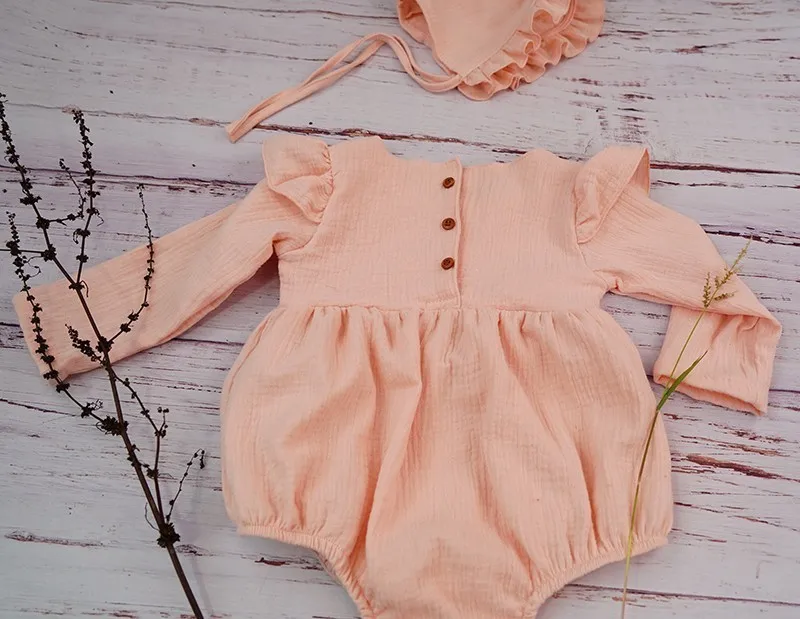 Autumn Infant Baby Romper New Fashion Muslin Flutter Long Sleeve Bodysuit Newborn Cute Outfits - Image 5