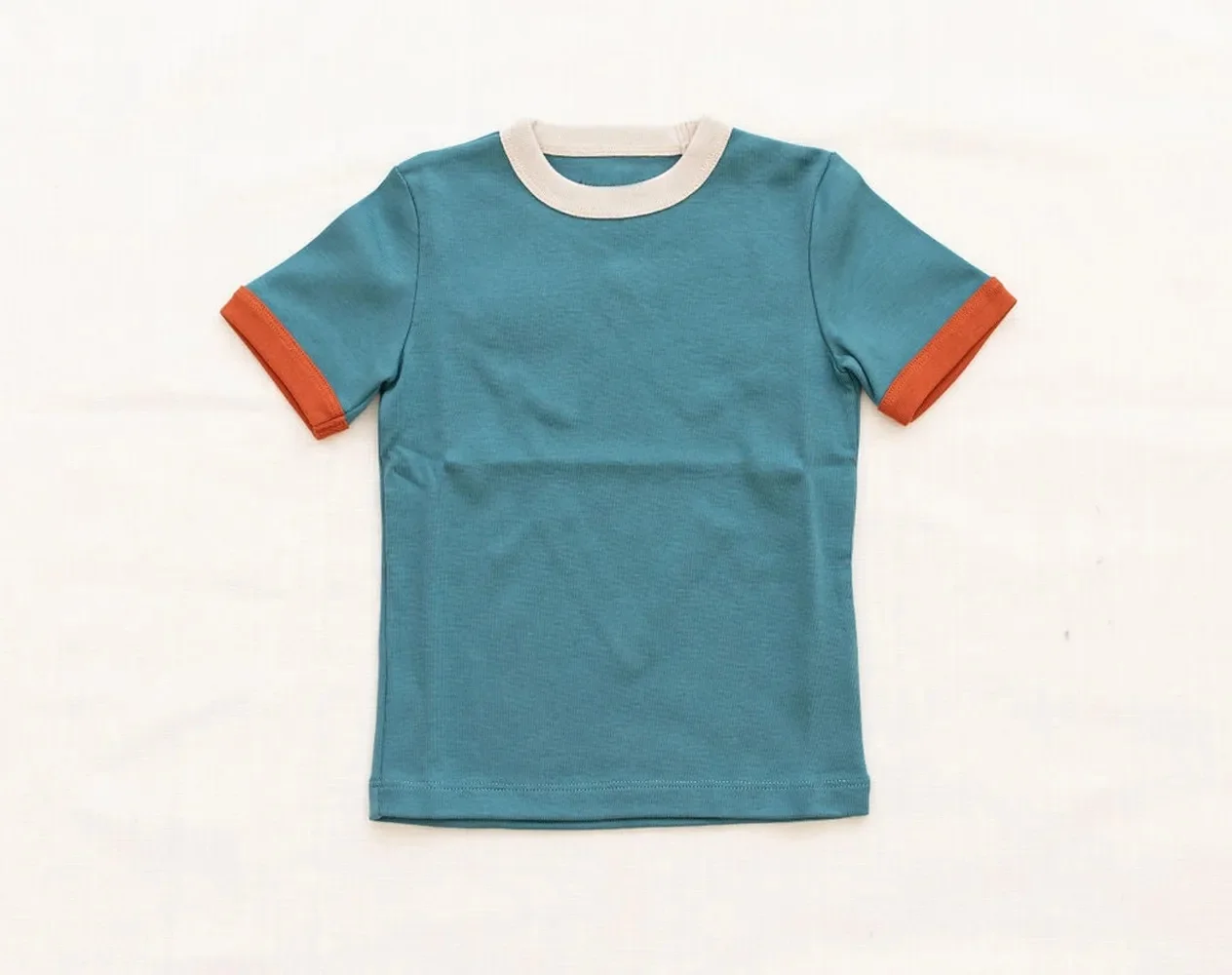 Custom Summer Short Sleeve Color Block Knit Cotton Newborn Baby Tee Shirts - Image 6