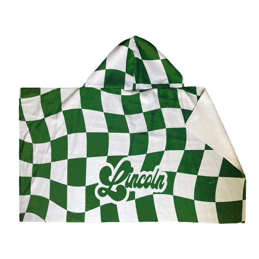 Quick-drying Custom Printing Summer Seamless Pattern Children's Swimming Hooded Cute Beach Towel - Image 5