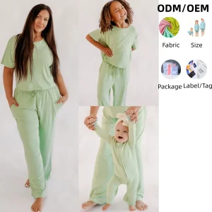 Ready to Ship Mama and Mini Bamboo Family Set Soft Breathable Sister-brother Kids Clothes Set