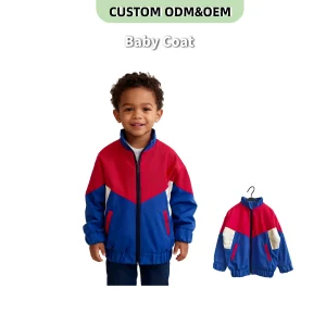 OEM Baby Clothing 100% Polyester Fashionable Trendy Long-Sleeved Coat  for Outdoor Use