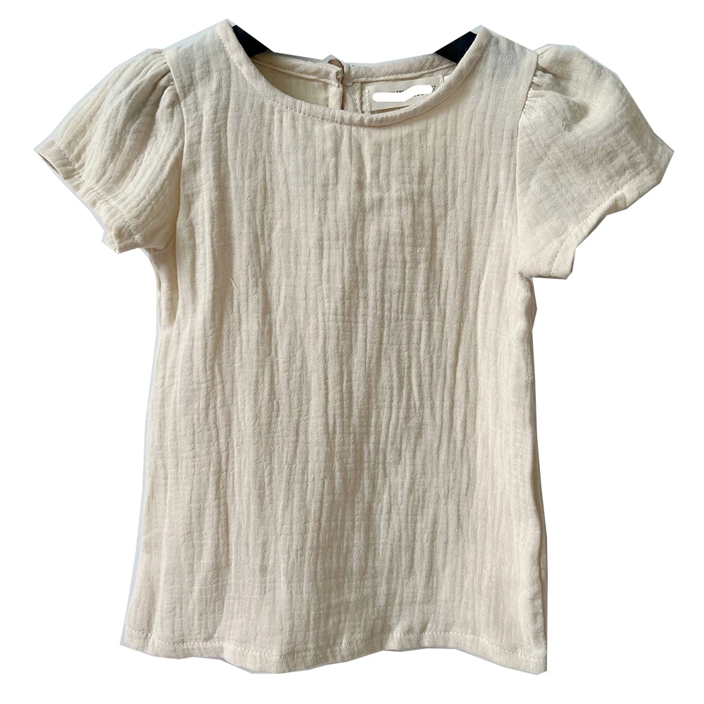 New Product Muslin Cotton Custom Color Pattern Lantern Sleeve Girl Dresses for Summer - Image 5