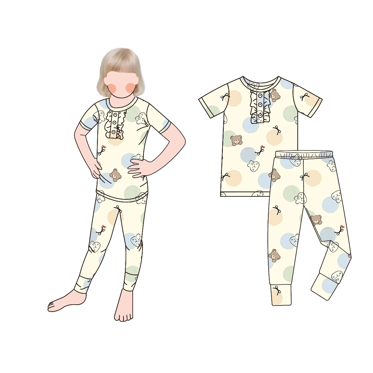 Dynamic and Fashionable Summer Kids' Bamboo Fiber Suit Set Short-Style Trendy and Light for Babies - Image 2