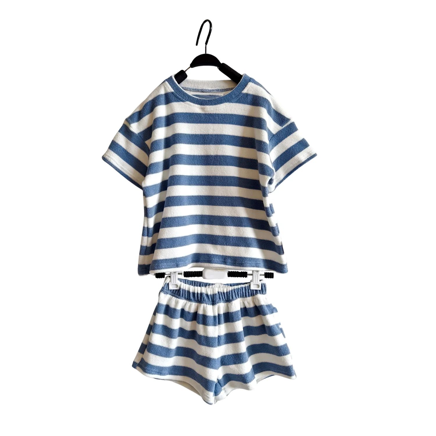 OEM Kids Clothes Set Toddler Baby Girl Summer Clothes Terry Cute Summer Outfits Short Sleeves 2 Pieces Shorts Set - Image 2