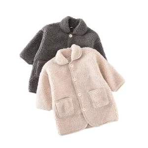 RTS Kids Toddler Winter Thick Sherp Fleece Warm Long Coat Loungerwear Clothes