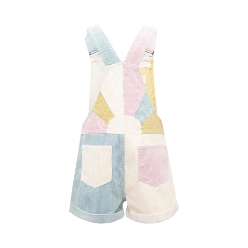 Custom Baby Girl Block Corduroy Cute Overalls Playsuit Girls Suspender Trousers - Image 2