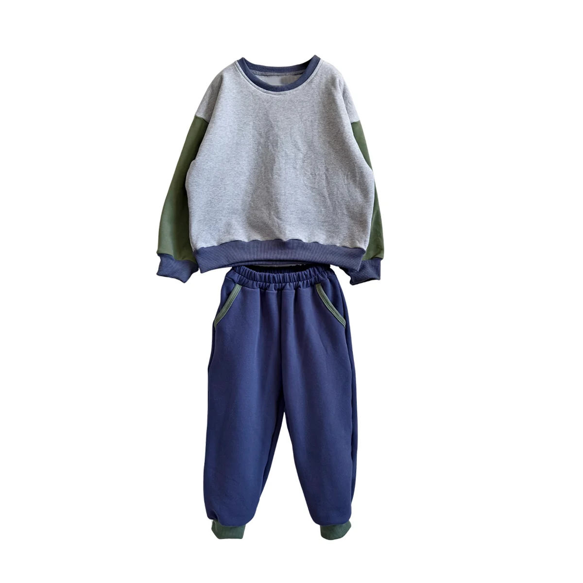 Custom Children's Sweatshirt Set Kids Clothes Set Spring and Autumn Baby Boys Kids' Faralon Color-matched Suit Set for 0-10T - Image 5