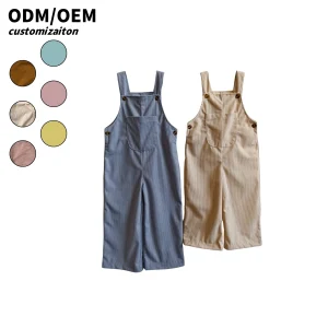 Hot Selling Custom Corduroy Overall for Kids Solid Print Jumpsuits for Baby Girls Boys Sleeveless for Winter Summer Autumn