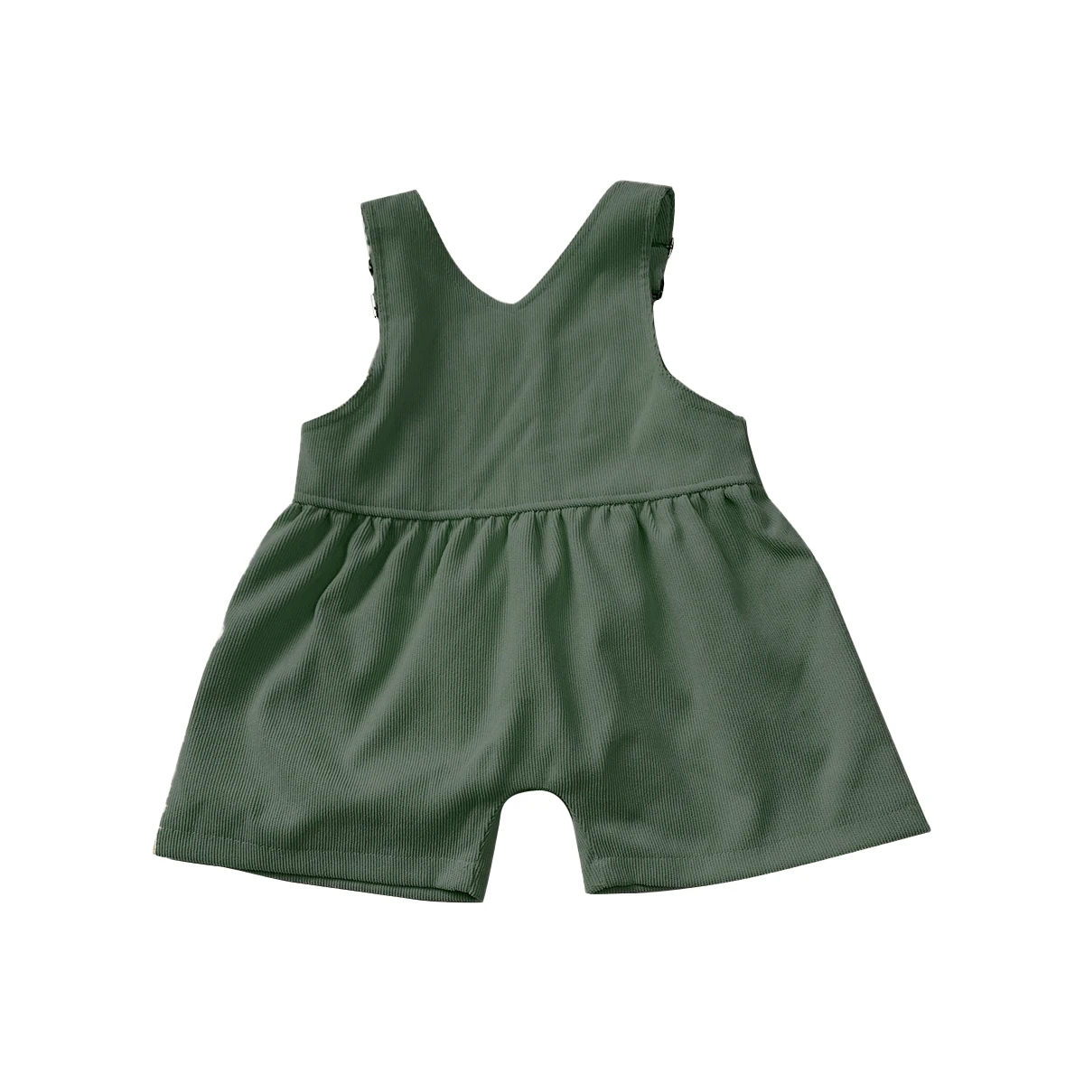 Baby Corduroy Overalls Summer Sleeveless Romper Kids Square Neck Dungarees Toddler Overall Shorts - Image 4