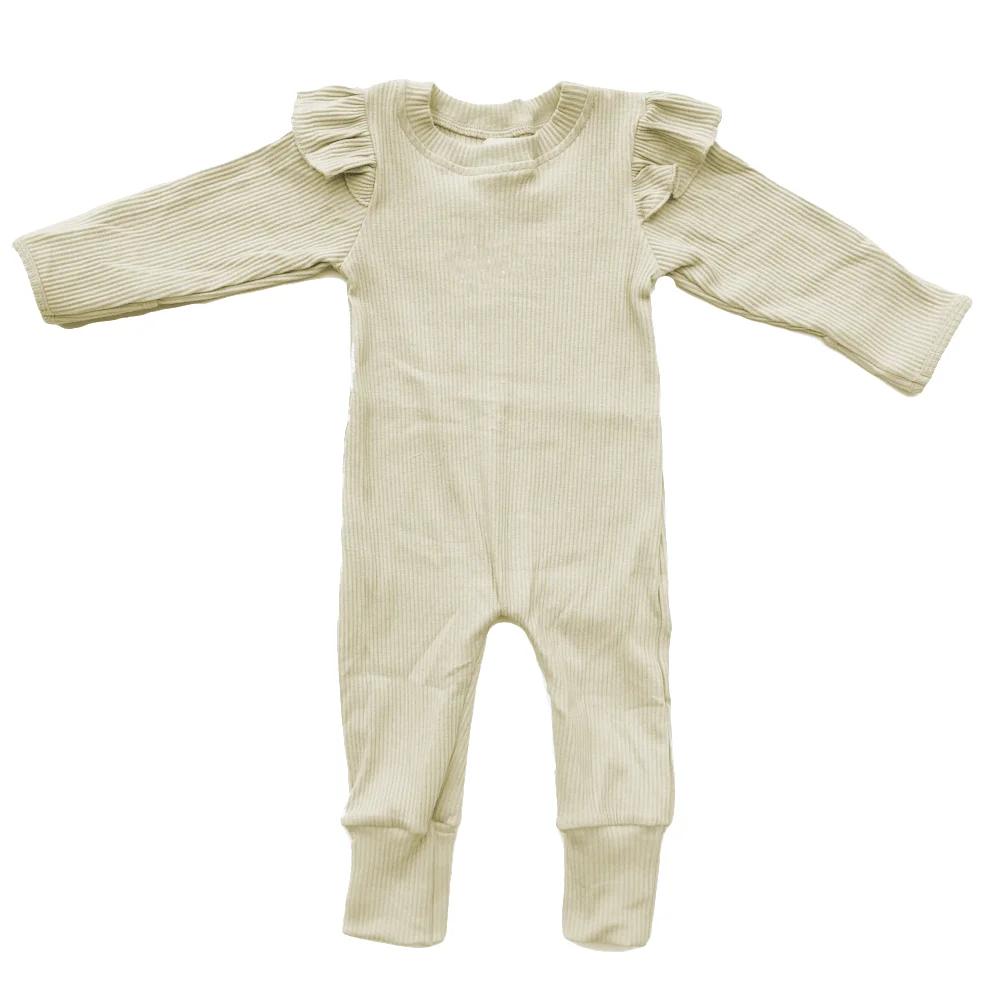 Dynamic Sophisticated Simple Kids Spring & Autumn Long-Sleeved Pajamas Fashionable Trendy Ribbed Baby Rompers - Image 4