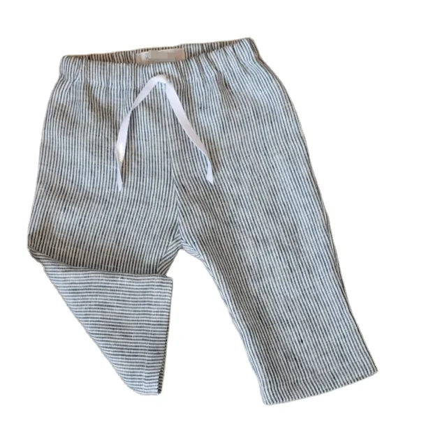 Custom Neutral Baby Clothes Pants Soft Linen Cotton Pocket Trousers Casual Pants Baby Cotton Clothes - Image 2