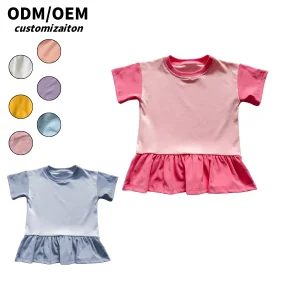 Summer Fashionable and Trendy Ribbed T-Shirt for Kids Cool Breathable Sweat-Absorbent and Washable Print Pattern