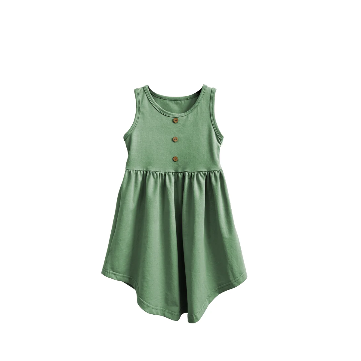 Long and Cute Plaid Pattern Knitted Cotton Dress for Girls for Spring and Summer Fashion - Image 2