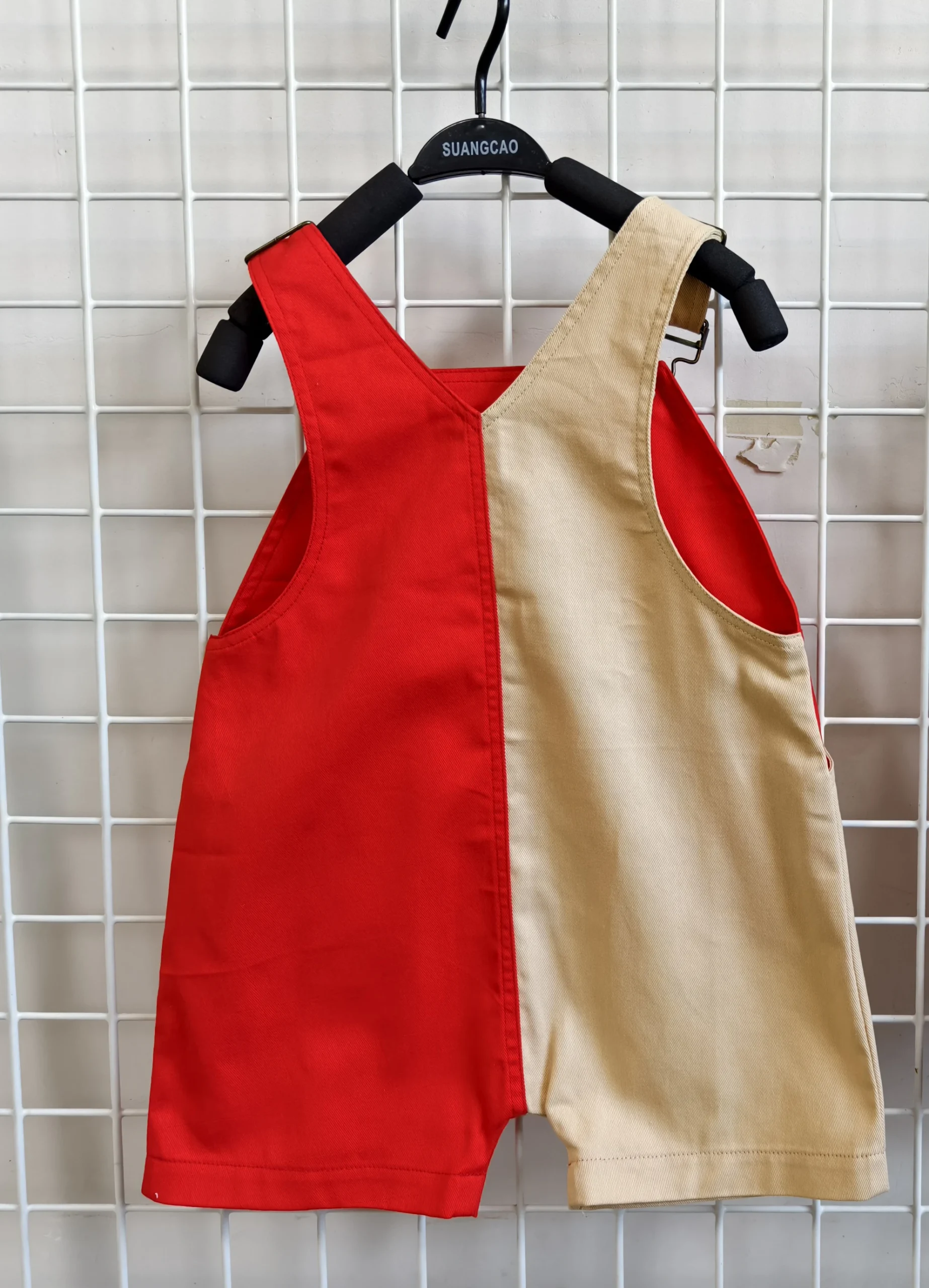 Unisex Twill Cotton Color Block Oversize Overall Baby Pants with Printed Pocket New Arrival Summer Outfit - Image 6