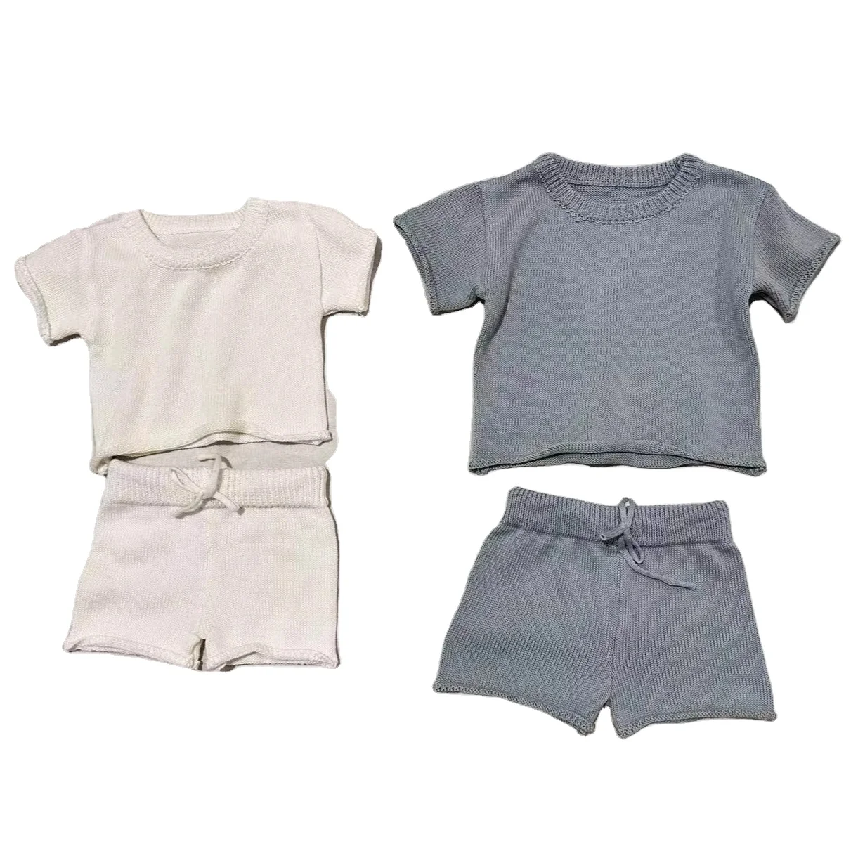 Custom Autumn Soft Baby Knitted Sweater Set Toddler Long Sleeve Casual Wear Toddler Clothes Set