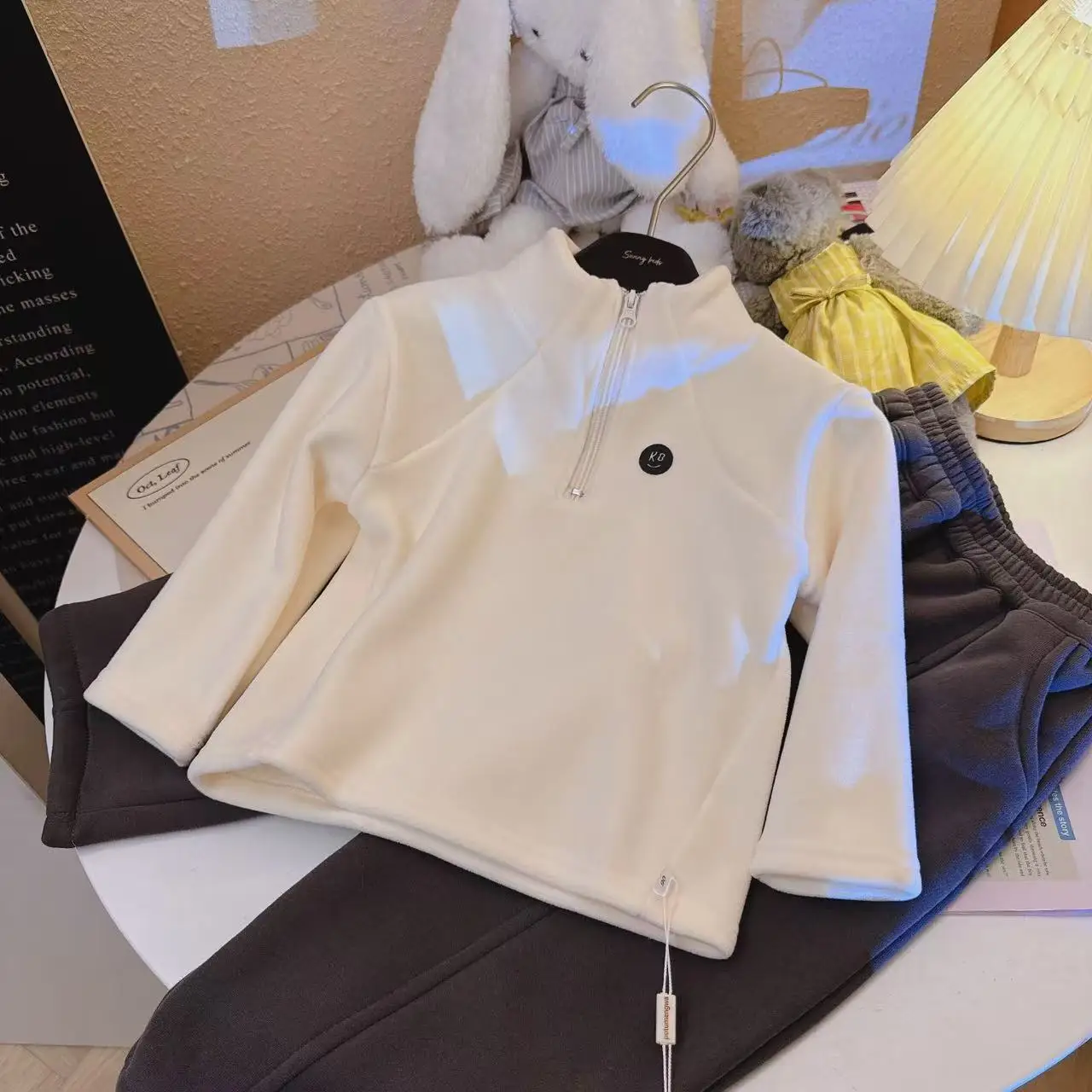 Children's Long Hoodie Children's Button-down Pullover Shirt Kid's Top Children's Button-down Pullover Baby Hoodie for 3-8T - Image 2