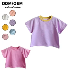 Summer Fashionable and Trendy 100% Cotton T-Shirt for Kids High-End Simple Design Breathable and Pure Cotton