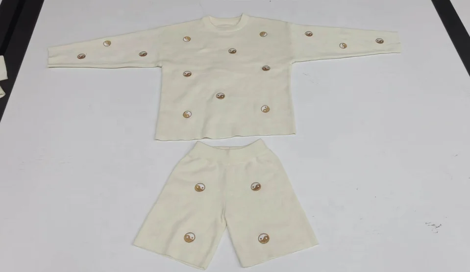 Custom Baby Toddler Soft Knit Pullover Sweatshirt and Bloomer Yin Yang Embroidery Set - Image 6