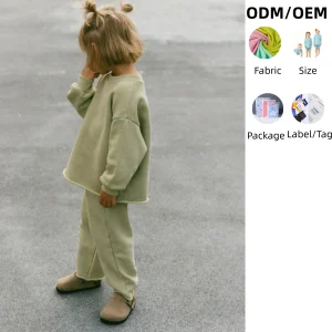 Boys Girls Oversized Sweatshirt and Pants French Terry Casual Jogging Pullover Baby Lose Fit Clothing Set