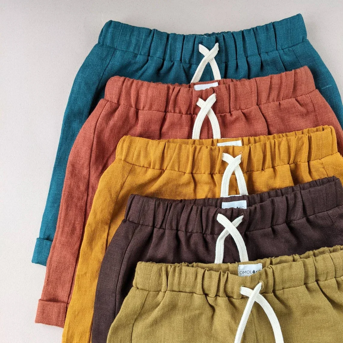 Custom Baby Toddler Boy Linen Cotton Blend Comfortable Summer Shorts Pants - Image 3