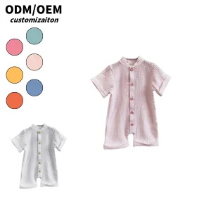 Summer Kids Casual Individualistic Rompers Breathable and Stylish Bright Crepe Crawling Wear for Baby