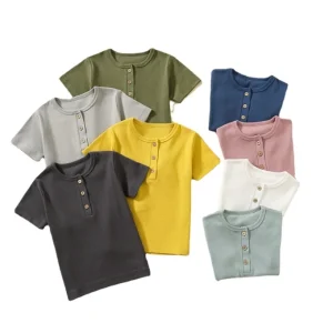 Cute Baby Boys and Girls Tops Children's T-shirts Kids Wear Baby Bottoms Children's Short Sleeve Baby T-shirts Wholesale