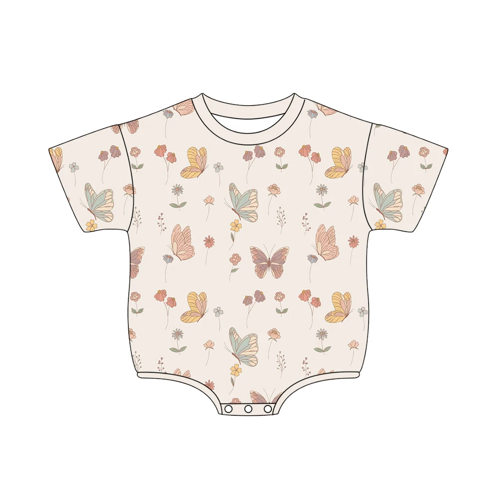 Summer Customized Digital Pattern Cotton Knit Bubble Romper Oversized Sweatshirt Baby Boy Jumpsuit Baby Girls Clothes - Image 6