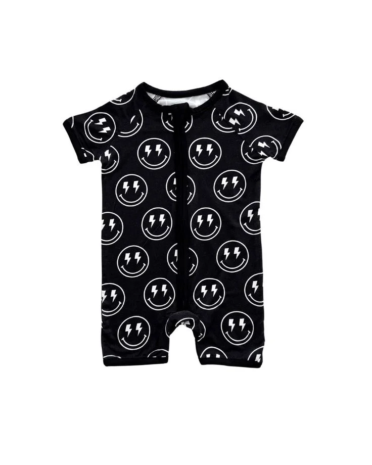 Popular Baby Short Sleeve Checkered Romper Custom Print Bamboo Pattern Onesie Toddler Checked Jumpsuit - Image 4