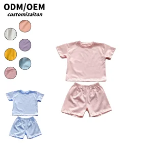 Customizable Pure Cotton Baby Clothing Set Fashionable & Trendy for Kids-Sporty Casual & Breathable Short All-Cotton Outfit
